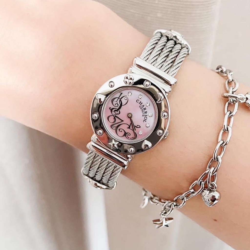 Charriol st. Tropez pink pearl diamonds limited lady watch