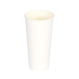 แก้วน้ำชง แก้วกระดาษ 20-22 ออนซ์ สีขาว Cold Paper Cup 20 oz. White (จำนวน 300 ใบ - 500 ใบ - 1,000 ใบ)