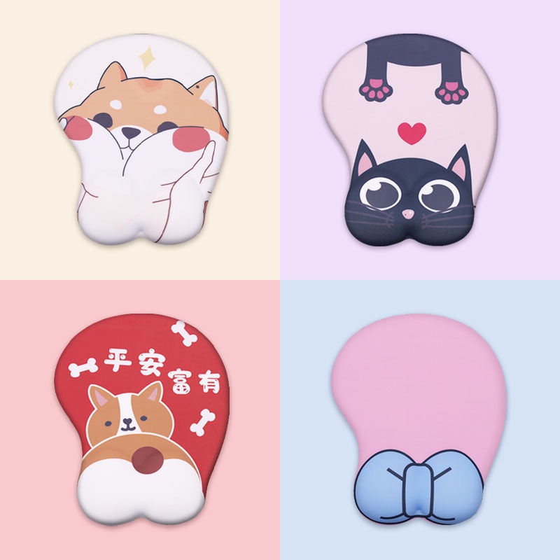 แผ่นรองเมาส์ mouse pad ที่วางเมาส์ พร้อมซิลิโคนรองข้อมือ ที่รองเมาส์ เมาส์