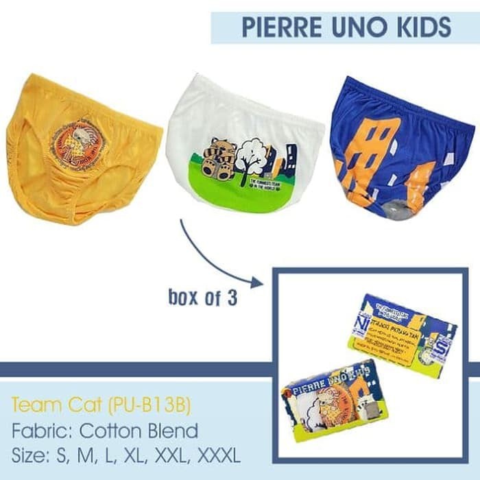 Pierre Uno Kids - กางเกงในเด็กชาย - Team Cat - 3 ชิ้น