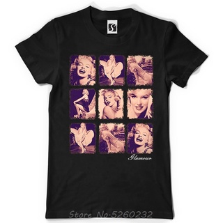 เสื้อยืดแขนสั้น คอกลม พิมพ์ลาย Marilyn Monroe Glamour แฟชั่นสําหรับผู้ชาย (SB084)