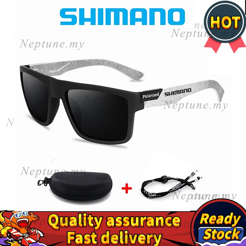 SHIMANO แว่นตากันแดดโพลาไรซ์สำหรับผู้ชาย ปกป้อง UV400 ใช้งานได้หลากหลาย เช่น การขับรถ ขี่จักรยาน และตั้งแคมป์