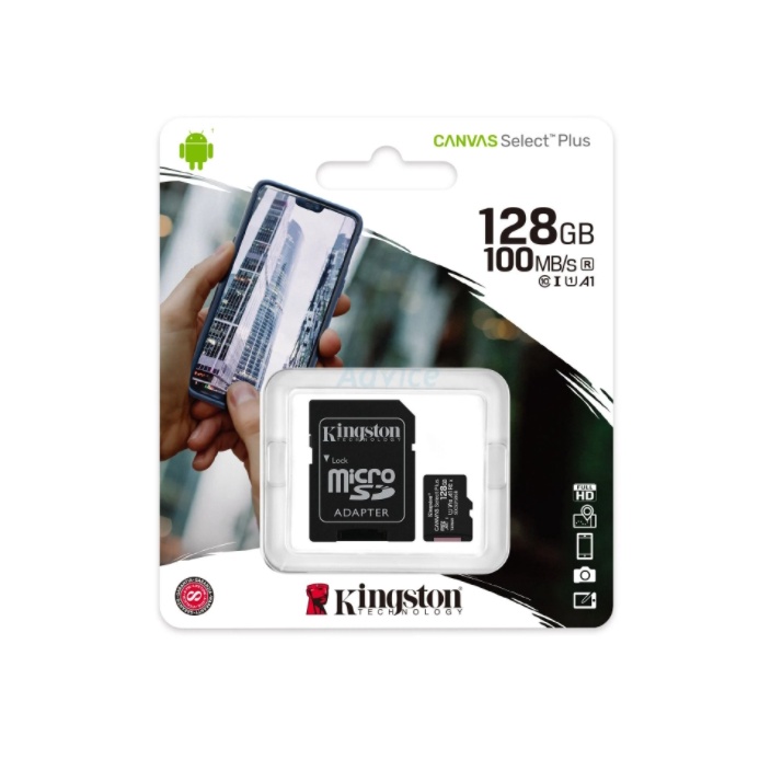 128GB Micro SD Card KINGSTON CANVAS SELECT PLUS SDCS2 (100MBs,)