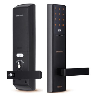 กุญแจดิจิตอลล็อก SAMSUNG SHP-DH537 สีดำ กลอนประตูดิจิตอล DIGITAL DOOR LOCK SAMSUNG SHP-DH537 BLACK อุปกรณ์ประตู ประตู หน