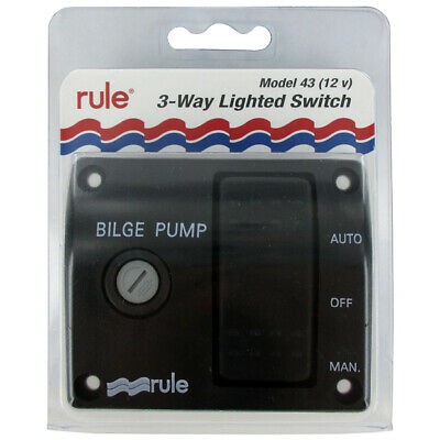 RULE 43 RULE BILGE PUMP สวิตช์ 3 ทางพร้อมไฟ LED