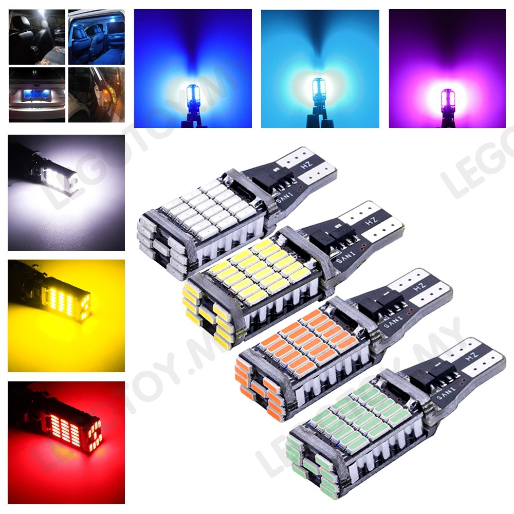 หลอดไฟถอยหลัง แคนบัส LED T15 W16W 4014 45SMD 2 ชิ้น