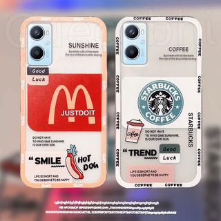 เคส ออปโป้ OPPO Reno8 pro 5G A96 ซิลิโคน ใส แบบนิ่ม ลายสัญลักษณ์ McDonalds Starbuck สําหรับ เคสโทรศัพท์ OPPO A96