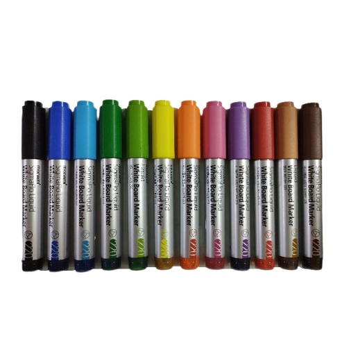 PPKK ปากกาไวท์บอร์ด Monami 12 สี หมึกเข้ม, สด, สวย, เห็นชัด ไม่ค่อยมีกลิ่น Write Board Marker 2 mm.B