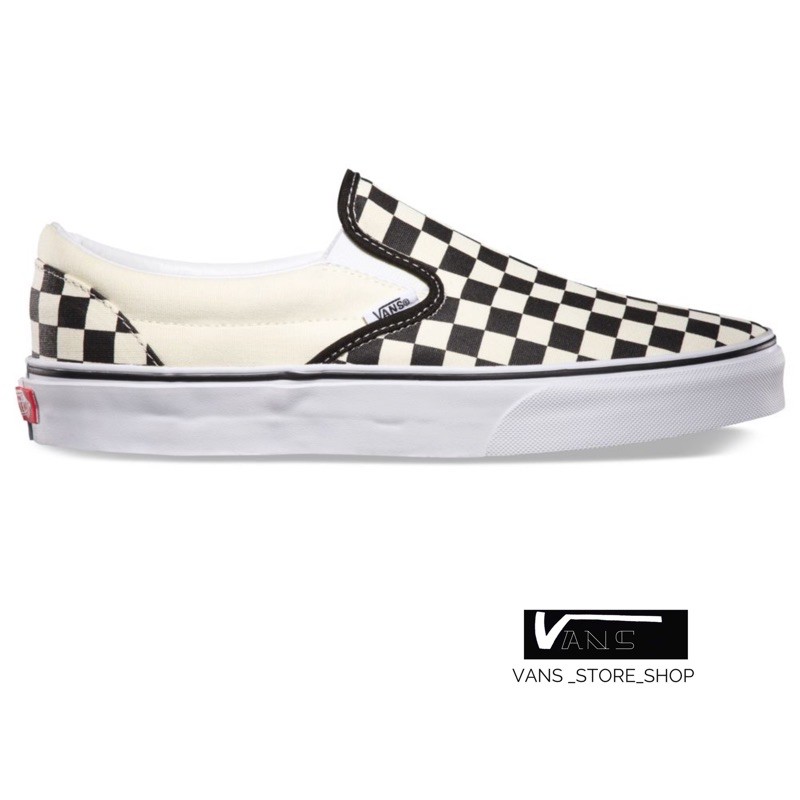 checkered white slip on vans