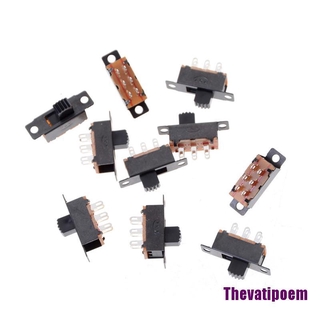 (Tham) แผงเมาท์สไลด์แนวตั้ง Dpdt 2P2T 6 Pin 0. 2 ตําแหน่ง 10 ชิ้น 5 A 50 V