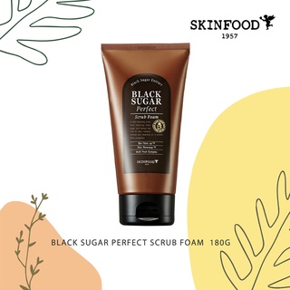 [Skinfood] Black Sugar Perfect Scrub Foam (180 g)สกินฟู้ด โฟมล้างหน้าน้ำตาลดำ สูตรเข้มข้น