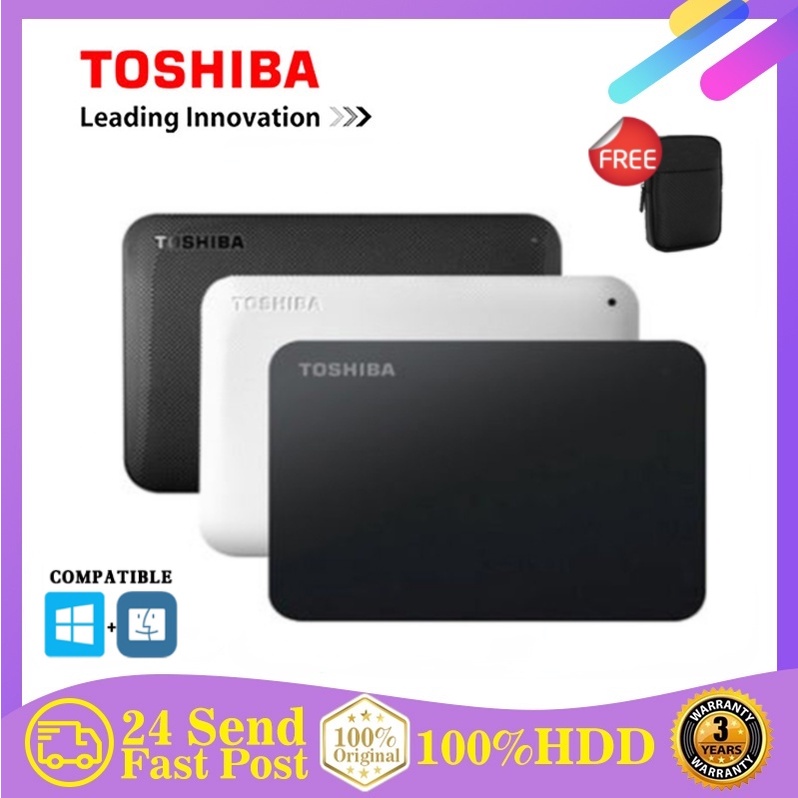 100% Brand New！！Harddisk External TOSHIBA Canvio Basic 2TB 500GB 1TB USB 3.0