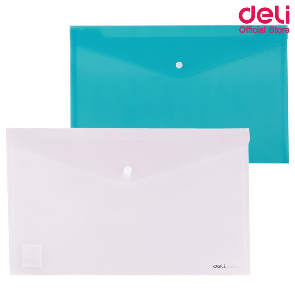 แฟ้มสำหรับใส่เอกสาร Deli แบบกระดุม ซองเอกสาร ขนาด FC (แพ็ค 1 ชิ้น) แฟ้มใส่เอกสาร แฟ้มกระดุม แฟ้ม school