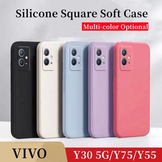 เคสโทรศัพท์ซิลิโคน TPU แบบนิ่ม ทรงสี่เหลี่ยม สําหรับ VIVO Y30 5G 2022 Y75 Y55 5G Y33S