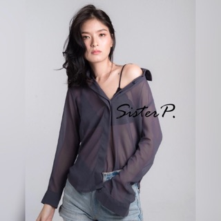 Japanese Chiffon Shirt (Dark Grey) 🖤