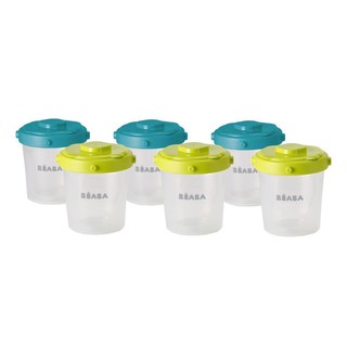 Diet products FOOD CONTAINER SET BEABA 200ML BLUE/GREEN 6EA Mother and child products Home use ผลิตภัณฑ์การทานอาหาร ชุดก