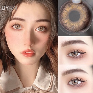 Uyaai คอนแทคเลนส์ สีน้ำตาลธรรมชาติ 2 ชิ้น / คู่