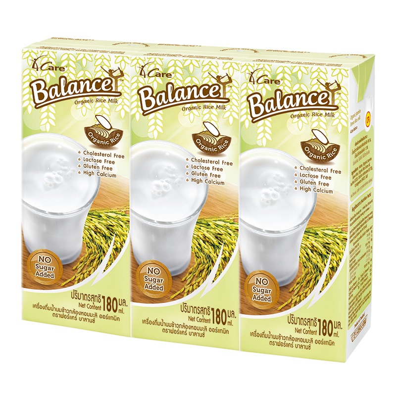 [ Free Delivery ]4 Care Balance Orgranic Rice Milk No Sugar Added 180ml. Pack 3Cash on delivery