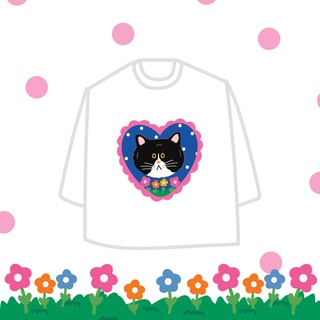 lovely heart cat T-shirt