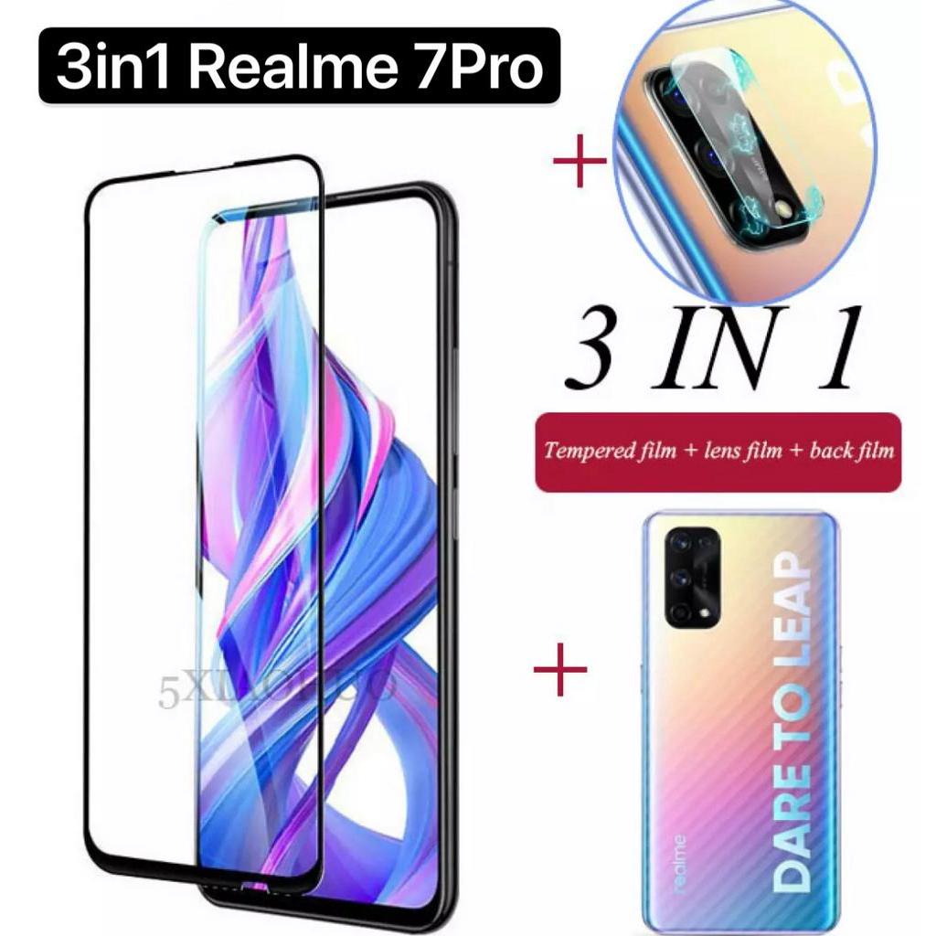 ฟิล์ม3in1 Realme 14x C75X C75 C12/C11/7Proฟิล์มเต็มจอ เลนส์กล้อง ฟิล์มหลัง กระจกนิรภัย กันกระแทก