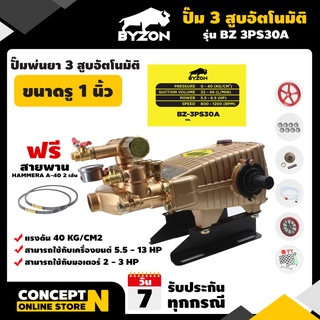 ปั๊มพ่นยา 3 สูบอัตโนมัติ รู 1 นิ้ว รับประกัน 3 เดือน BYZON 3PS30A สินค้ามาตรฐาน Concept N