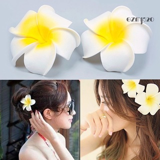 【AG】2 Pcs Hawaiian Foam Flower Bridal Wedding Party Hair Clip White Plumeria Decor