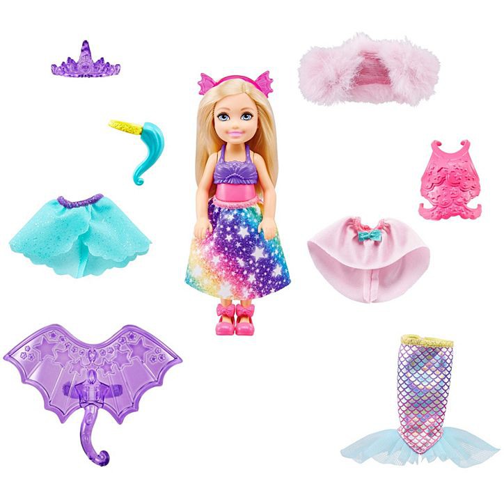 Barbie™ Dreamtopia Chelsea™ Doll Dress-Up Set with 12 Fashion Pieces ตุ๊กตาเชลซี พร้อมชุดแต่งกายแฟชั่น 12ชิ้น GTF40