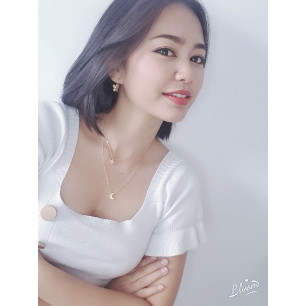 สร้อยลายดาวกับดวงจันทร์ เครื่องประดับ แฟชั่น เครื่องประดับแฟชั่นผู้หญิง สไตล์เกาหลี