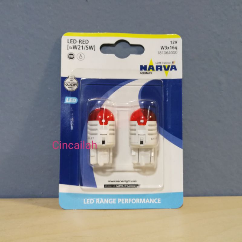 ไฟเบรค LED สีแดง Narva T20 W21/5W 18106