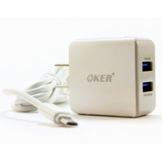 Oker Us232 ชุดชาร์จ สายพร้อมหัว 3.1A USB Charge