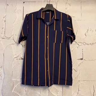 เสื้อฮาวาย ลายทาง ลายริ้ว เสื้อเชิ้ต hawaii เชิ้ตเกาหลีไซส์m l xl 2xl 3xl 4xl ผ้านิ่มใส่สบายไม่ร้อน ใส่ได้ทั้งชายและหญิง