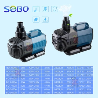 ปั๊มน้ำประหยัดไฟ SOBO BO 2800A - 4800A / BO - 5000A - 9000A  ปั๊มน้ำตู้ปลา ปั๊มน้ำบ่อปลา