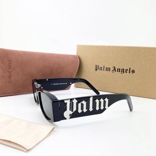 PALM ANGELS RECTANGLE-FRAME SUNGLASSES แว่นตากันแดดแบรนด์ปาล์มแองเจิล เลนส์ทรงกรอบหลี่ยม ตัวหนังสือโลโก้ด้านข้าง uv400