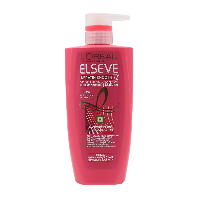 ac L'oreal ELSEVE KERATIN SMOOTH 72H PERFACTING SHAMPOO 450ml ลอรีอัล เอลแซฟ เคราติน สมูท เพอร์เฟคท์