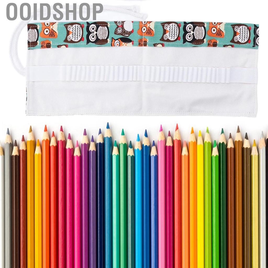 Ooidshop 2x Colored Roll Up Pencil Case Wrap Pen Holder Bag Storage ...