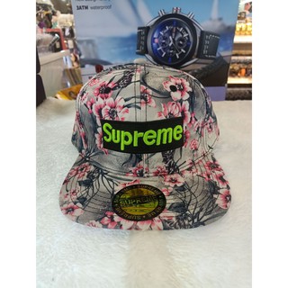 หมวก ฮิปฮอป Supreme ลายดอก มี 16 สี! ปรับขนาดไซร์เองได้ ปรับไซร์ได้ถึง 59-64 cm