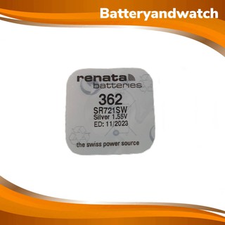 ถ่านกระดุม ถ่านนาฬิกา แพ็ค 1 เม็ด Renata 362 เทียบเท่าเบอร์ SR721SW 1.55V *ของเเท้รับประกัน