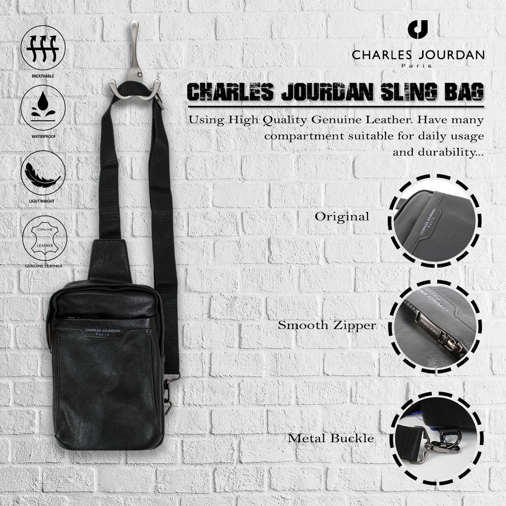 [Ultra Shine] {SP29} {สินค้าขายดี Charles Jourdan กระเป๋าหนังสะพายไหล่