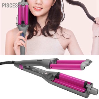 Pisces317 เครื่องดัดผมไฟฟ้า ไอออนลบ 3 ท่อ หน้าจอ Lcd ปรับได้ 110‐240V