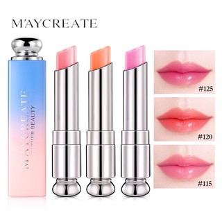 💗ลิปบาล์มเปลี่ยนสี MAYCREATE MOISTURIZING LIP BALM CHANGE COLOR  ลิปบาล์ม ทำให้ริมฝีปากชุ่มชื้น สีไม่หลุดง่าย 1 แท่ง💗