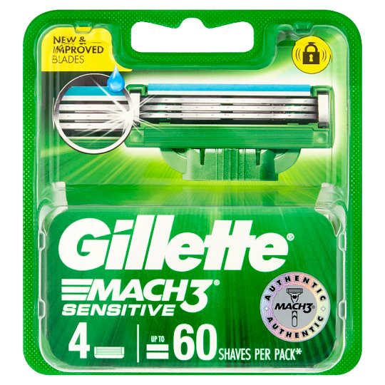 Gillette ใบมีดสำหรับที่โกนหนวด Gillette MACH3 Sensitive จำนวน 4 ใบ