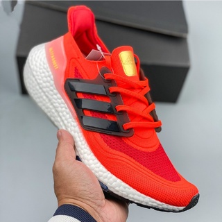 พร้อมส่ง ULTRABOOST 21 รองเท้าวิ่งจ๊อกกิ้ง สําหรับผู้ชาย และผู้หญิง สีแดง