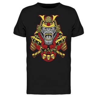 พร้อมส่ง เสื้อยืดคอกลม แขนสั้น ผ้าฝ้าย 100% พิมพ์ลายกราฟฟิค Samurai Gorilla Roar หลากสี แฟชั่นฤดูร้อน สําหรับผู้ชายสามาร