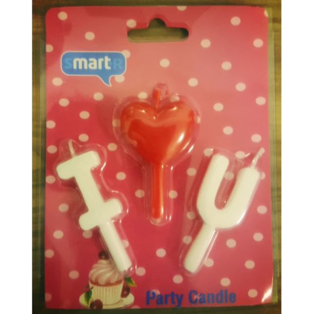 เทียนวันเกิด รูปหัวใจ_เทียนไอเลิฟยู_party candle