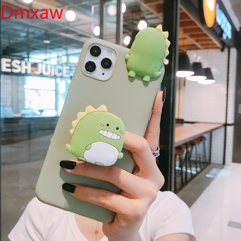 Dinosaur Papa Casing OPPO Reno 6 5 4 3 Pro 4G 5Z 4Z 5 4 Lite 5f 4f 2 2Z 2f 10X Zoom Find X3 Pro Case Soft Cover with Stand Holder Cute Carton Case