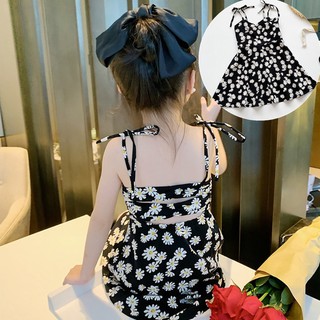 nana💕พร้อมส่ง💕55163ชุดเดรสเด็กผู้หญิง เดรสแขนกุดสําหรับเด็ก ลายดอกไม้เดซี่น่ารักมากๆเลยค่ะ