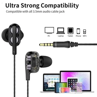 หูฟังอินเอียร์สเตอริโอ เบสหนัก 6D แบบมีสาย สําหรับ Samsung Xiaomi