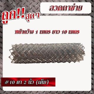 ลวดตาข่ายเบอร์10 เส้นลวดโต 3.2มม. ตา 2"(เต็ม) สูง 1เมตร x ยาว 10เมตร (1ม้วน/1คำสั่งซื้อ)