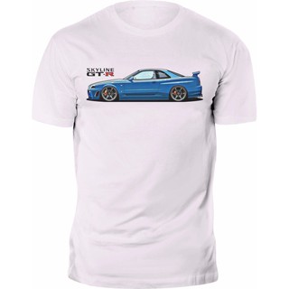 Nissan Skyline GTR R 34 bnr 34 JDM Side เสื้อยืดสำหรับผู้ชาย