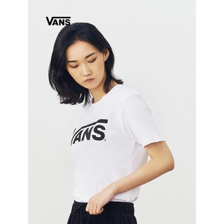 เสื้อยืดแขนสั้น พิมพ์ลายโลโก้ Vans สีขาว สไตล์คลาสสิก สําหรับผู้ชาย และผู้หญิง